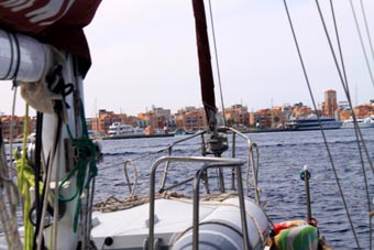 Approaching Hurghada Marina