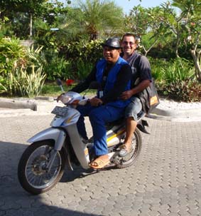 In the bag on my shoulder is a very heavy propellor