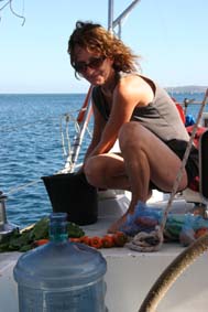 Washing Veggies before packing away